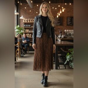 Nümph Yangmei Pleated Midi Skirt – Size Small – Scandinavian Boutique Brand